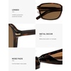 image:imageSOJOS Retro Rectangular Polarized Sunglasses for Women MenVintage Light Weight Square Frame Skinny Rim UV Protection SJ2663Yellow Demi