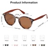 image:imageSOJOS Retro Round Polarized Sunglasses for Women Men Classic Vintage Sunnies SJ2069Brown TortoiseBrown