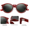 image:imageSOJOS Retro Round Polarized Sunglasses for Women Men Classic Vintage Sunnies SJ2069Dark RedGreen