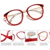 image:imageSOJOS Retro Round TR90 Blue Light Reading Glasses Womens Mens Readers Computer Glasses Eyewear Frame SJ9001C3 Clear Red Frame