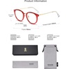 image:imageSOJOS Retro Round TR90 Blue Light Reading Glasses Womens Mens Readers Computer Glasses Eyewear Frame SJ9001C3 Clear Red Frame