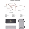 image:imageSOJOS Retro Round TR90 Blue Light Reading Glasses Womens Mens Readers Computer Glasses Eyewear Frame SJ9001C4 Clear Pink Frame