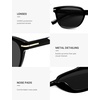 image:imageSOJOS Retro Rounded Square Polarized Sunglasses for Women MenTrendy Light Weight Frame UV400 Protected SJ2677Black