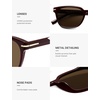 image:imageSOJOS Retro Rounded Square Polarized Sunglasses for Women MenTrendy Light Weight Frame UV400 Protected SJ2677Burgundy