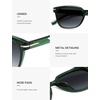 image:imageSOJOS Retro Rounded Square Polarized Sunglasses for Women MenTrendy Light Weight Frame UV400 Protected SJ2677Green