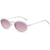 image:imageSOJOS Retro Skinny Oval Rhinestone Sunglasses for Women 90s Styles Bling Hippie Disco Trendy Sun Glasses Small Face SJ1205Multicolor