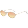 image:imageSOJOS Retro Skinny Oval Rhinestone Sunglasses for Women 90s Styles Bling Hippie Disco Trendy Sun Glasses Small Face SJ1205Pink