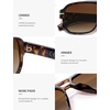 image:imageSOJOS Retro Square Aviator Sunglasses for Women Men 80s 90s Vintage Trendy Polarized Aviators SJ2692Brown TortoiseGradient Brown