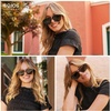image:imageSOJOS Retro Square Polarized Aviator Sunglasses Womens Mens Trendy Aviators Shades SJ2604BlackLight Brown