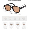 image:imageSOJOS Retro Square Polarized Aviator Sunglasses Womens Mens Trendy Aviators Shades SJ2604BlackLight Brown