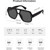 image:imageSOJOS Retro Square Polarized Aviator Sunglasses Womens Mens Trendy Vintage Aviators Shades SJ2613BlackGrey