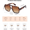 image:imageSOJOS Retro Square Polarized Aviator Sunglasses Womens Mens Trendy Vintage Aviators Shades SJ2613Brown TortoiseBrown