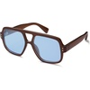 image:imageSOJOS Retro Square Polarized Aviator Sunglasses Womens Mens Trendy Vintage Aviators Shades SJ2613Dark BrownLight Blue Tint