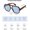 image:imageSOJOS Retro Square Polarized Aviator Sunglasses Womens Mens Trendy Vintage Aviators Shades SJ2613Dark BrownLight Blue Tint