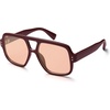 image:imageSOJOS Retro Square Polarized Aviator Sunglasses Womens Mens Trendy Vintage Aviators Shades SJ2613Dark RedLight Blush Tint