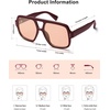 image:imageSOJOS Retro Square Polarized Aviator Sunglasses Womens Mens Trendy Vintage Aviators Shades SJ2613Dark RedLight Blush Tint