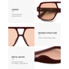 image:imageSOJOS Retro Square Polarized Aviator Sunglasses Womens Mens Trendy Vintage Aviators Shades SJ2613Dark RedLight Blush Tint