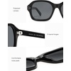 image:imageSOJOS Retro Square Polarized Sunglasses Women Men Classic Hexagonal Sun Glasses Acetate Rivets Shades CoconutBlackGrey