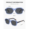 image:imageSOJOS Retro Square Polarized Sunglasses Women Men Classic Hexagonal Sun Glasses Acetate Rivets Shades CoconutBlueGrey
