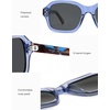 image:imageSOJOS Retro Square Polarized Sunglasses Women Men Classic Hexagonal Sun Glasses Acetate Rivets Shades CoconutBlueGrey