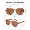 image:imageSOJOS Retro Square Polarized Sunglasses Women Men Classic Hexagonal Sun Glasses Acetate Rivets Shades CoconutBrown