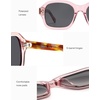 image:imageSOJOS Retro Square Polarized Sunglasses Women Men Classic Hexagonal Sun Glasses Acetate Rivets Shades CoconutPinkGrey