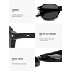 image:imageSOJOS Retro Square Polarized Sunglasses Womens Men Trendy 70s Thin Slim Shades Sunnies SJ2674Black Frame Grey Lens