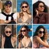 image:imageSOJOS Retro Square Polarized Sunglasses Womens Men Trendy 70s Thin Slim Shades Sunnies SJ2674Black Frame Grey Lens