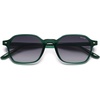 image:imageSOJOS Retro Square Polarized Sunglasses Womens Men Trendy 70s Thin Slim Shades Sunnies SJ2674Green Frame Grey Gradinglens