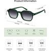 image:imageSOJOS Retro Square Polarized Sunglasses Womens Men Trendy 70s Thin Slim Shades Sunnies SJ2674Green Frame Grey Gradinglens