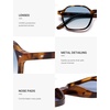 image:imageSOJOS Retro Square Polarized Sunglasses Womens Men Trendy 70s Thin Slim Shades Sunnies SJ2674Tortoise Frame Blue Grading Lens