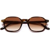 image:imageSOJOS Retro Square Polarized Sunglasses Womens Men Trendy 70s Thin Slim Shades Sunnies SJ2674Tortoise Frame Brown Grading Lens