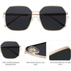 image:imageSOJOS Retro Square Polarized Sunglasses for Women Vintage Square Shades UV400 Large Metal Frame SJ1166BGold