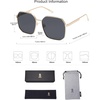 image:imageSOJOS Retro Square Polarized Sunglasses for Women Vintage Square Shades UV400 Large Metal Frame SJ1166BGold