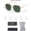 image:imageSOJOS Retro Square Polarized Sunglasses for Women Vintage Square Shades UV400 Large Metal Frame SJ1166BLight Gold