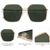 image:imageSOJOS Retro Square Polarized Sunglasses for Women Vintage Square Shades UV400 Large Metal Frame SJ1166BLight Gold