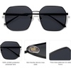 image:imageSOJOS Retro Square Polarized Sunglasses for Women Vintage Square Shades UV400 Large Metal Frame SJ1166BShiny Black