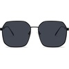 image:imageSOJOS Retro Square Polarized Sunglasses for Women Vintage Square Shades UV400 Large Metal Frame SJ1166BShiny Black