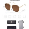 image:imageSOJOS Retro Square Polarized Sunglasses for Women Vintage Square Shades UV400 Large Metal Frame SJ1166BShiny Gold