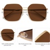 image:imageSOJOS Retro Square Polarized Sunglasses for Women Vintage Square Shades UV400 Large Metal Frame SJ1166BShiny Gold