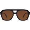 image:imageSOJOS Retro Thick Polarized Aviator Sunglasses for Women Men Large Trendy Bold Square Pilot Shades SJ2385BlackBrown