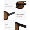 image:imageSOJOS Retro Thick Polarized Aviator Sunglasses for Women Men Large Trendy Bold Square Pilot Shades SJ2385BlackBrown