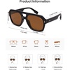 image:imageSOJOS Retro Thick Polarized Aviator Sunglasses for Women Men Large Trendy Bold Square Pilot Shades SJ2385BlackBrown