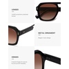 image:imageSOJOS Retro Thick Polarized Aviator Sunglasses for Women Men Large Trendy Bold Square Pilot Shades SJ2385BlackReddish Brown Gradient