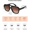 image:imageSOJOS Retro Thick Polarized Aviator Sunglasses for Women Men Large Trendy Bold Square Pilot Shades SJ2385BlackReddish Brown Gradient