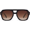 image:imageSOJOS Retro Thick Polarized Aviator Sunglasses for Women Men Large Trendy Bold Square Pilot Shades SJ2385BlackReddish Brown Gradient