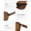 image:imageSOJOS Retro Thick Polarized Aviator Sunglasses for Women Men Large Trendy Bold Square Pilot Shades SJ2385Dark BrownBrown