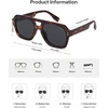 image:imageSOJOS Retro Thick Polarized Aviator Sunglasses for Women Men Large Trendy Bold Square Pilot Shades SJ2385Dark TortoiseGrey