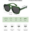image:imageSOJOS Retro Thick Polarized Aviator Sunglasses for Women Men Large Trendy Bold Square Pilot Shades SJ2385GreenGrey