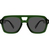 image:imageSOJOS Retro Thick Polarized Aviator Sunglasses for Women Men Large Trendy Bold Square Pilot Shades SJ2385GreenGrey